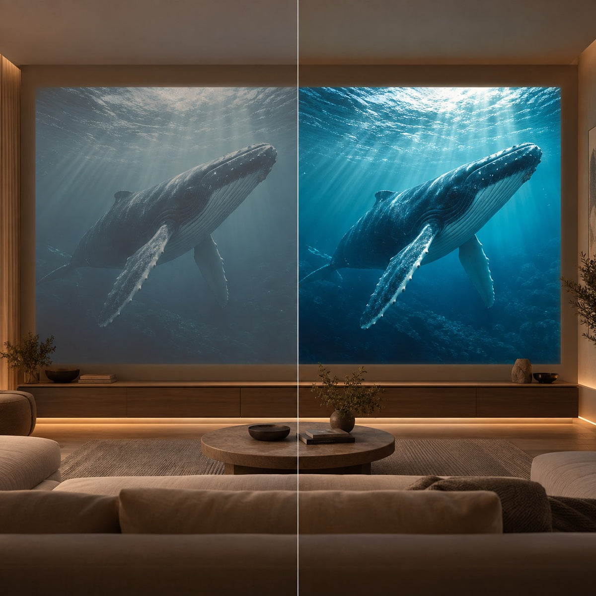 Projektorland Aura Laser – 4K UHD-kompatibel laserprojektor, 1100 ANSI-lumen, nativ Full HD