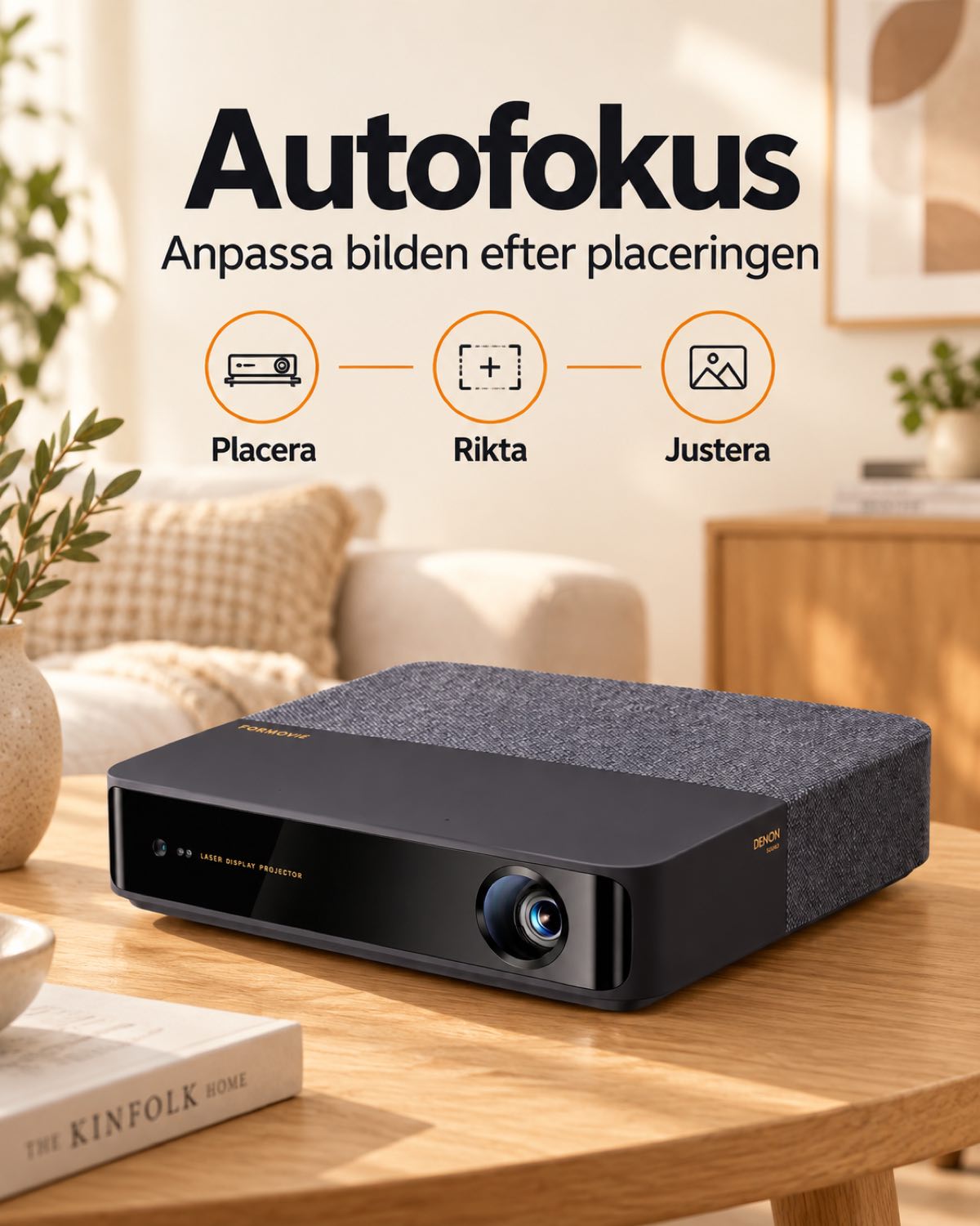 Projektorland Aura Laser – 4K UHD-kompatibel laserprojektor, 1100 ANSI-lumen, nativ Full HD
