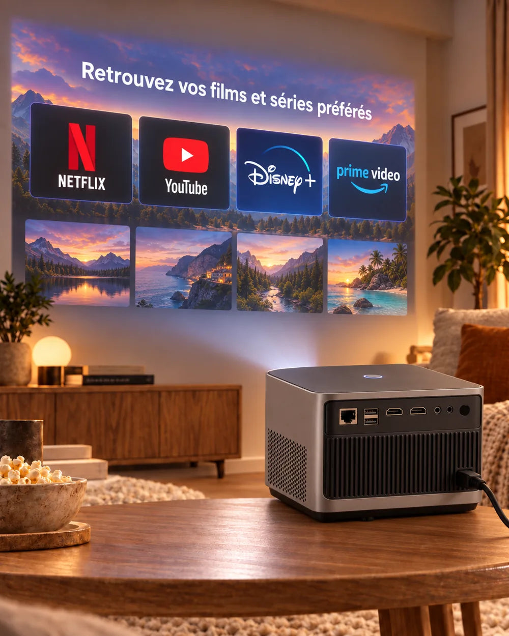 Projektorland Grand Cinema – 4K-kompatibel, Full HD 1080p, 580 ANSI-lumen, HDMI och USB